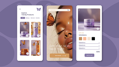 Khinea app beauty corporateimage graphic design identity skincare ui