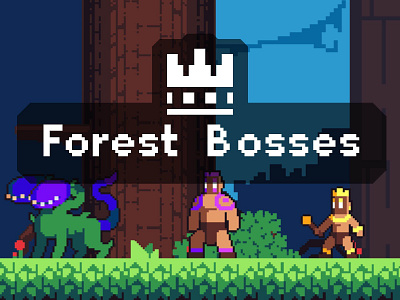 Free Forest Bosses Pixel Art Sprite Sheet Pack 2d art asset assets enemy fantasy game game assets gamedev illustration indie indie game personage pixel pixelart pixelated platformer sprite sprites spritesheet