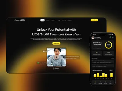 Financial Education - Main Screen app finance landing page main screen mobile design ui