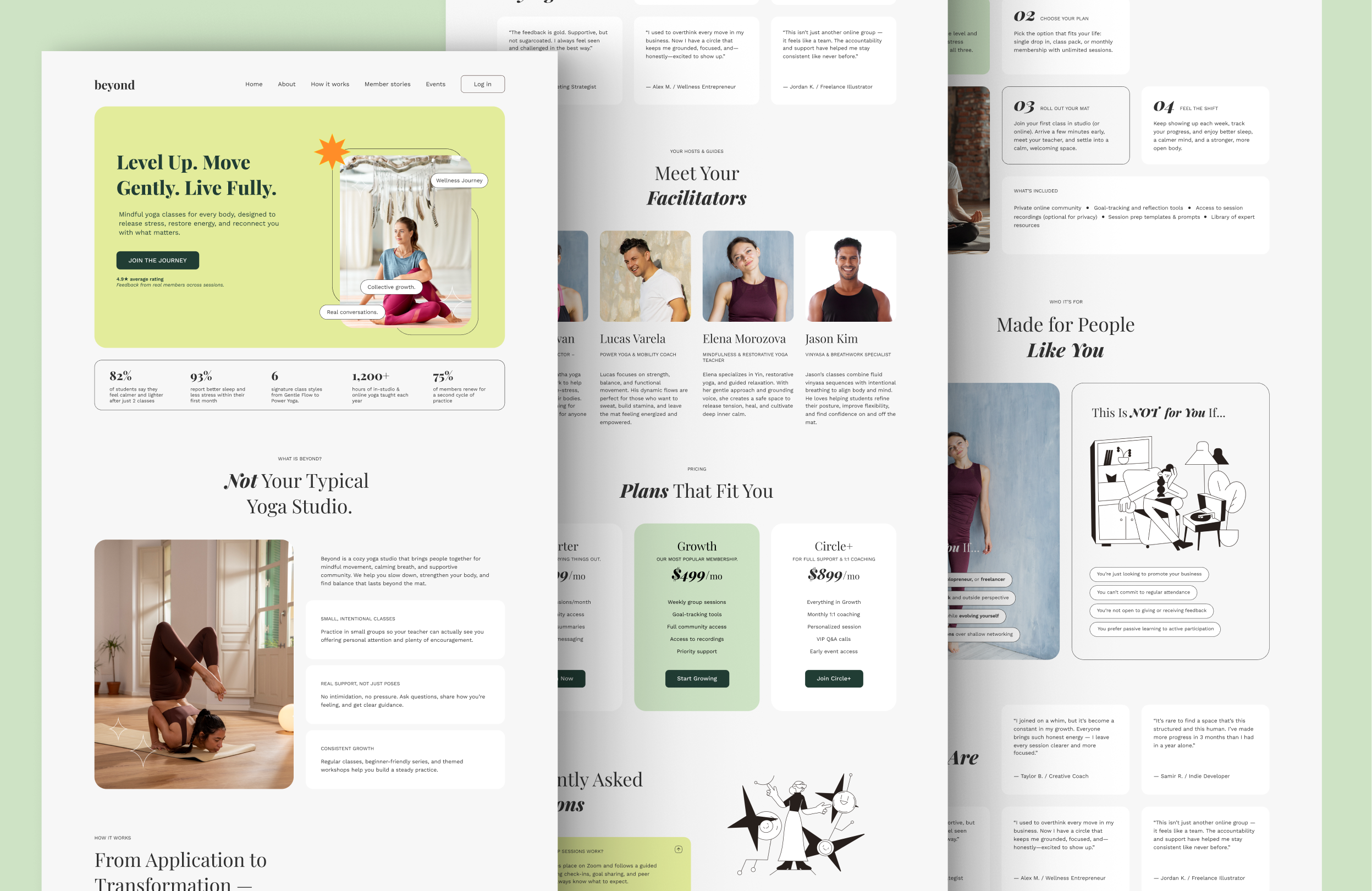 Website design for Yoga Studio branding design ui ux visual design webdesign
