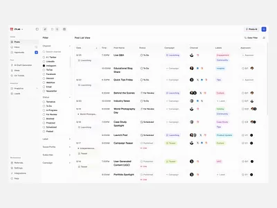 Post list view app design product ui ux web app