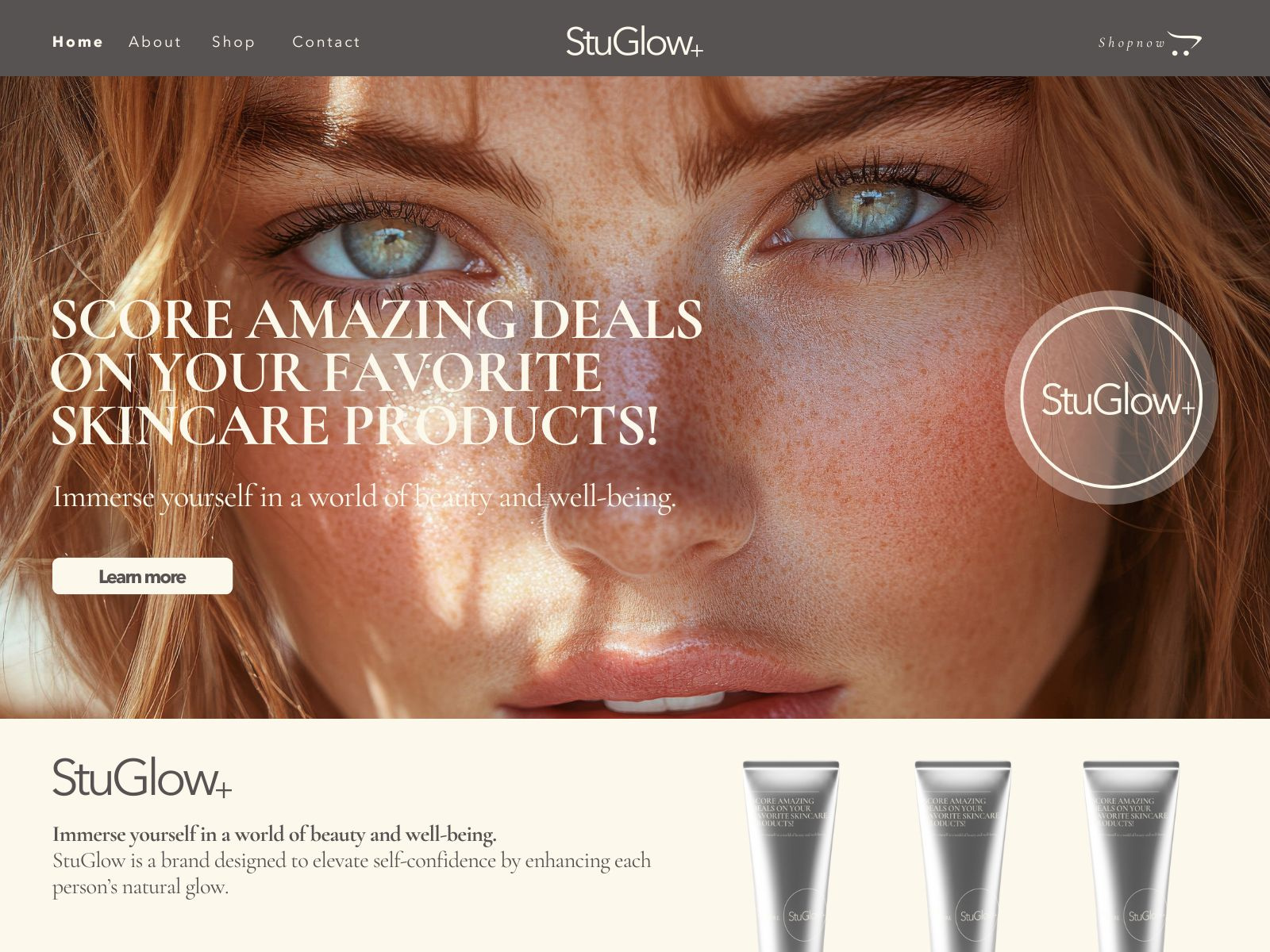 StuGlow — Minimal Glow Branding for a Moroccan Skincare Line branding graphic design logo ui