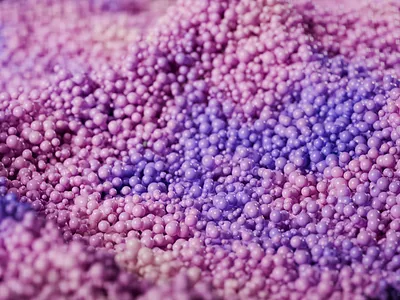 Pastel Particles 3d abstract b3d blender design graphic design illustration liquid particles pastel sphere particles spheres