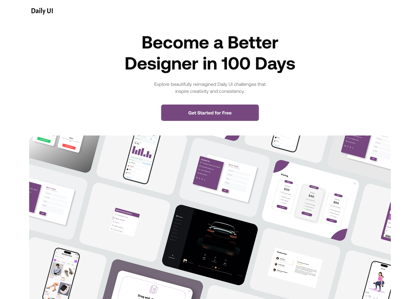 Day 100 – Redesign Daily UI Landing Page 100daysui branding dailyui design designchallenge dribbble illustration logo ui uidesign