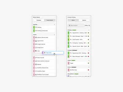 Builder Sidebars app bars buttons dd desktop drag drop list menu saas sidebar ui ux