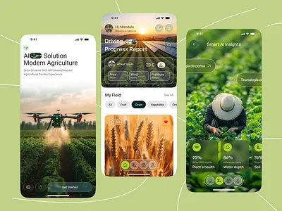 Ai Agriculture Mobile App agriculture agriculture app agritach ai agriculture ai agriculture mobile app ai app ai app design ai crop analysis ai farmer artificial intelligent farm ai app farming farming app design farming intelligence mobile app mobile app ui modern app ui ui design uiux