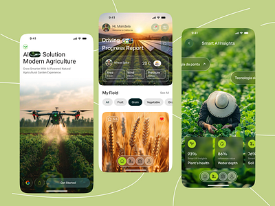 Ai Agriculture Mobile App agriculture agriculture app agritach ai agriculture ai agriculture mobile app ai app ai app design ai crop analysis ai farmer artificial intelligent farm ai app farming farming app design farming intelligence mobile app mobile app ui modern app ui ui design uiux