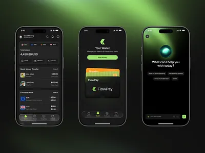 FlowPay - Mobile Fintech App UI banking figma finance fintech mobile banking online banking saas uxui