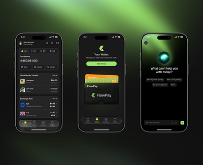 FlowPay - Mobile Fintech App UI banking figma finance fintech mobile banking online banking saas uxui