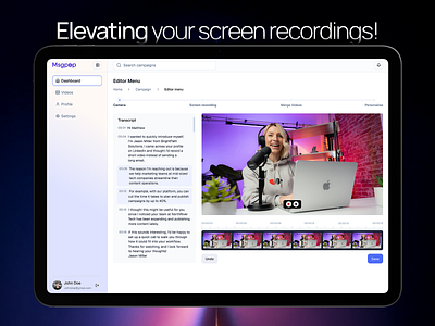 Msgpop - The Video Personalization Web App app redesign clean ui creative direction dashboard dashboard design interaction design interface design minimal design modern ui product design redesign saas app smooth ux ui design usability user experience ux design video personalization video platform web app