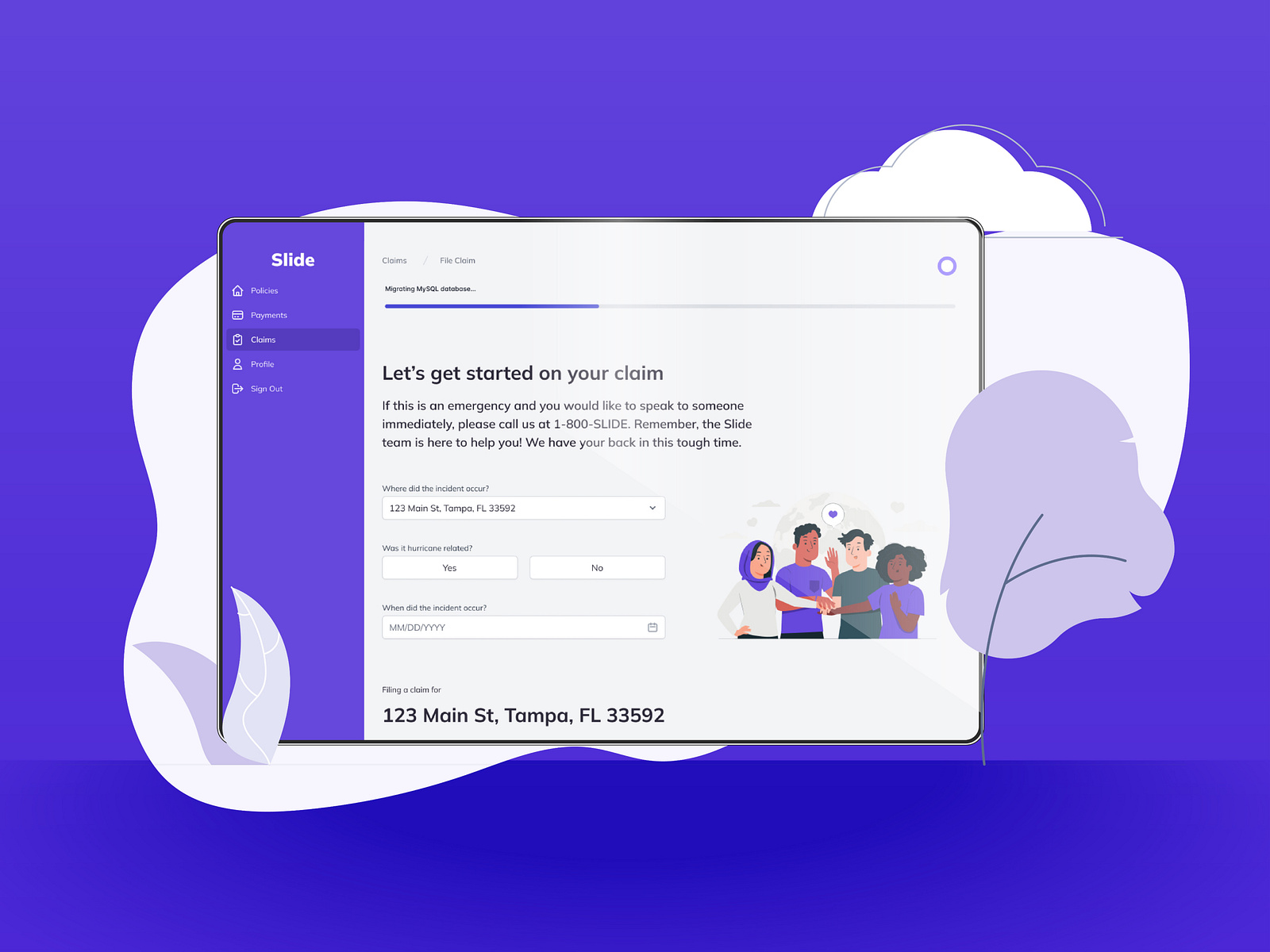 Insurance Claims App for Slide Insurance by Underbelly on Dribbble