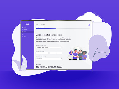 Insurance Claims App for Slide Insurance app app design app development client client portal custom app design nextjs ui underbelly uxui website