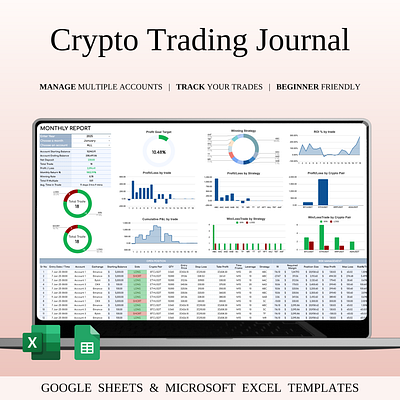 Crypto Trading Journal Template for Google Sheets & Excel altcoin trading bitcoin trading blockchain trading crypto analytics crypto dashboard crypto journal crypto markets crypto portfolio crypto strategy crypto tools crypto tracker crypto trading defi trading market analysis pnl tracking scalping crypto swing trading crypto trade history trading log trading performance