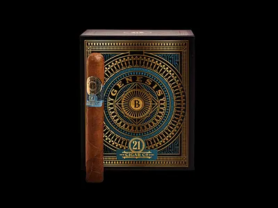 21 Cigar Co. - Genesis bitcoin box branding cigars coin crypto gold graphic design packaging premium tobacco