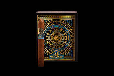 21 Cigar Co. - Genesis bitcoin box branding cigars coin crypto gold graphic design packaging premium tobacco
