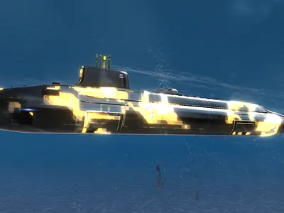 Stealth Submarine Animation 3d animation digital twin military ui visualization web design