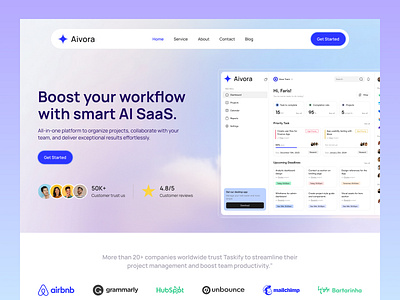 Project Management SaaS Landing Page Design landing page project management project management website saas website task management website ui design ux design website design