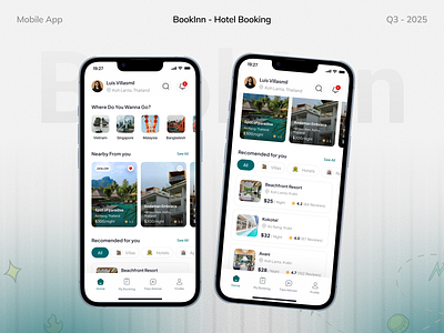 BookInn – Hotel Booking App graphic design hotelbooking motion graphics travelplan ui uxdesign