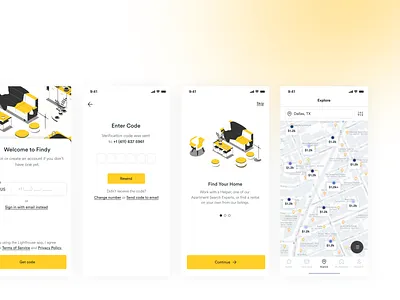 Apartment rental app app branding cashback design ios ios mobile app map mobile app phone number registration rent ui ux