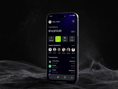 FinTech App UI Design appdesign appuidesgn banking darkdesign design fintech ui ui interface uxui