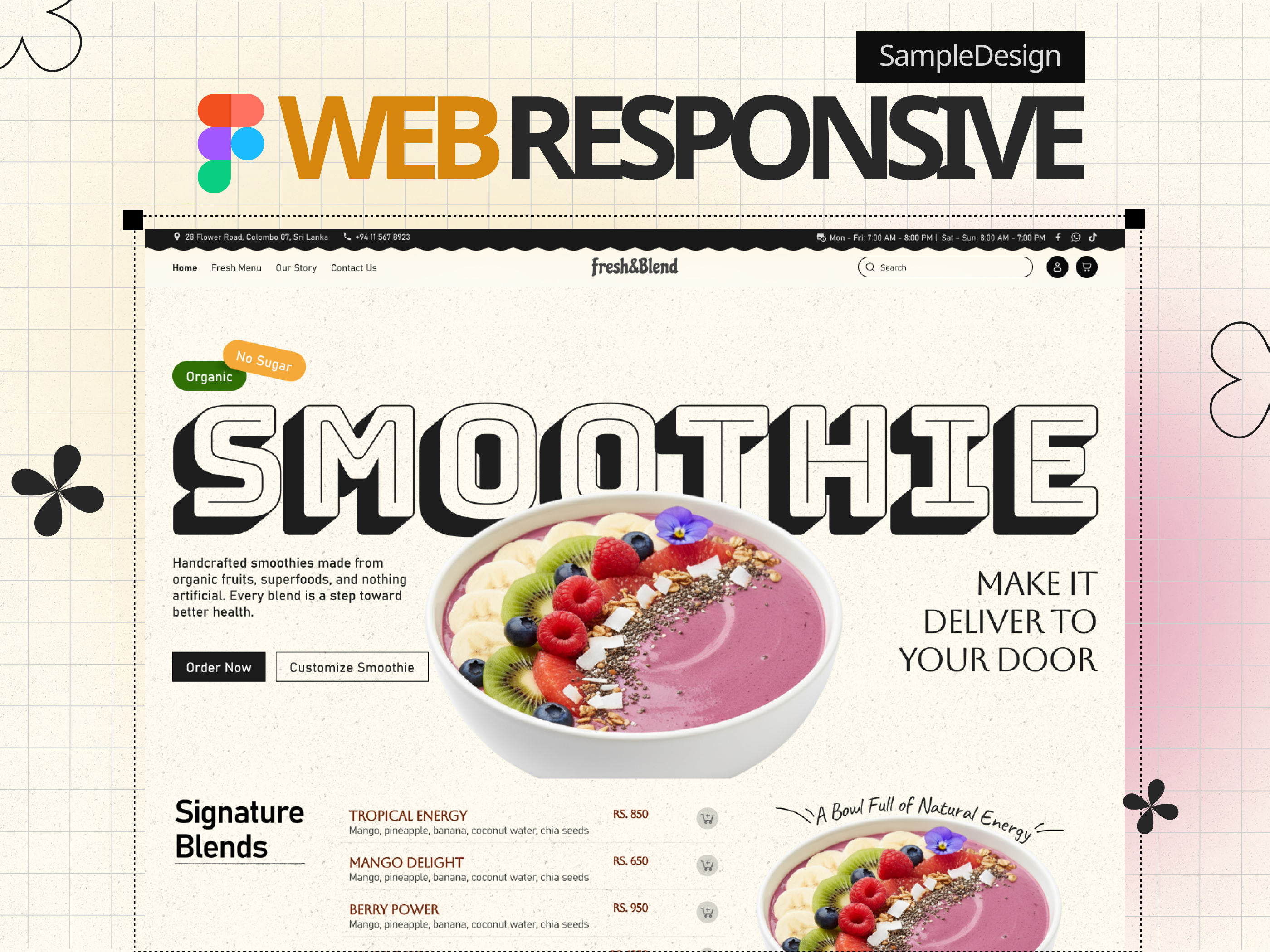 Fresh&Blend - WebResponsive figma prototyping responsive ui web design