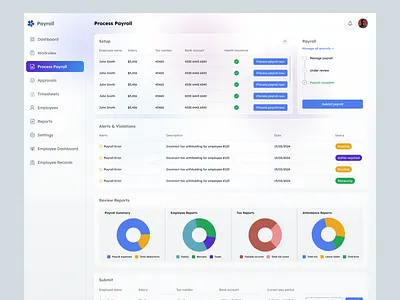 Payroll Dashboard – Manage Salaries & Reports Efficiently businessanalytics datavisualizationui enterprisedesign fintechui hrmanagementsystem payrolldashboard saasdashboard uxuidesign
