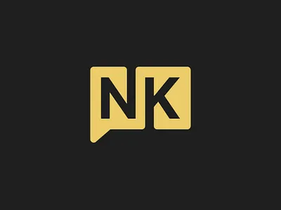 Letter NK Chat Logo Design app brand identity branding chat chat logo design icon initial nk logo logo design logo designer logomark message message logo minimalist logo nk nk chat nk icon nk logo