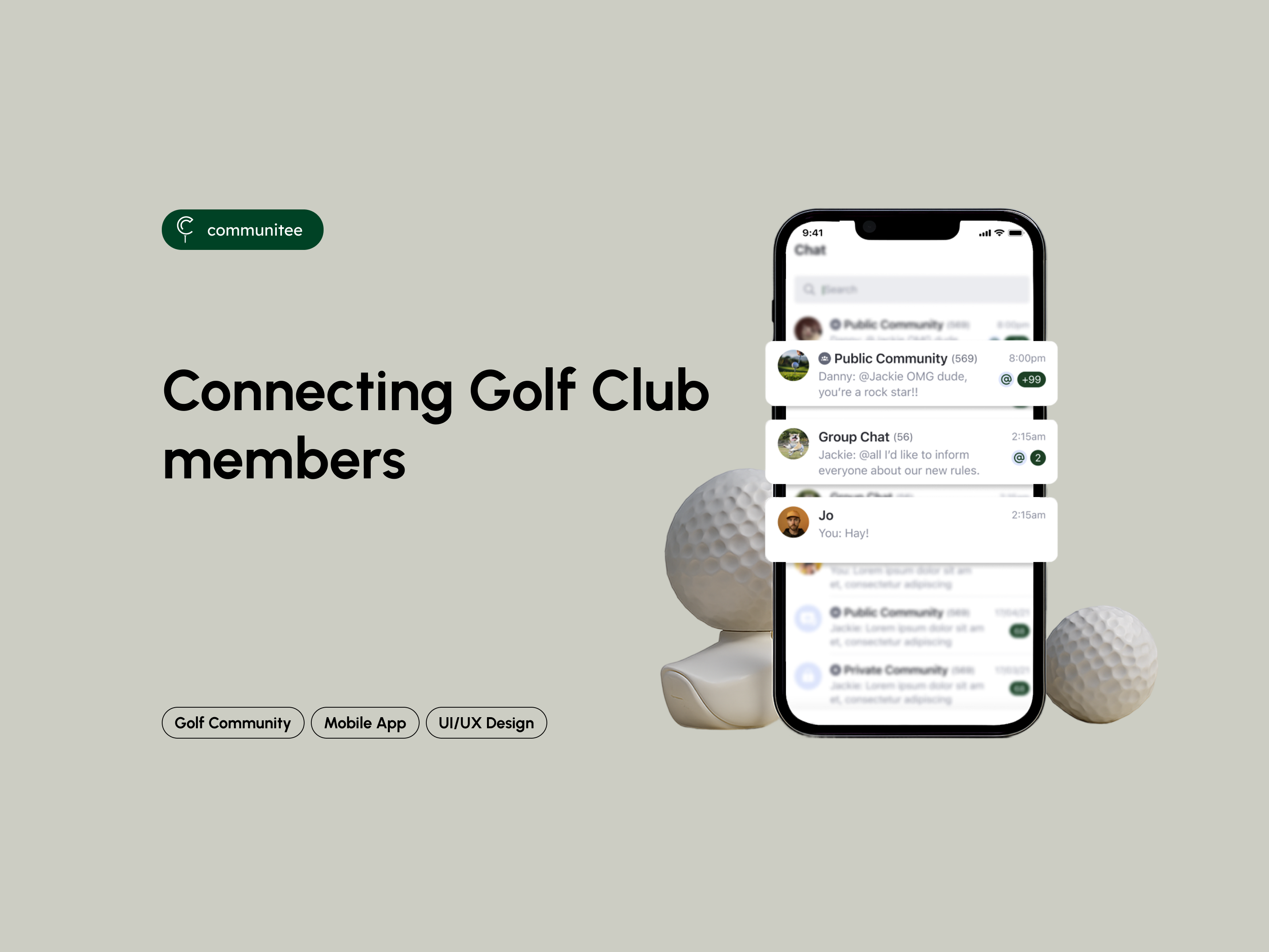 Golf Chat | Social Community | Mobile UX/UI Design & Development animation appstore design chat app chat platfrom community design figma flutter app golf golf app golf chat ios app design message app mobile app design product design social app social networking sports app ui ux case study ux ui