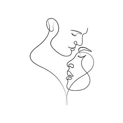 Romantic one-line couple illustration. branding design graphic design illustration illustration art line art one line art vector