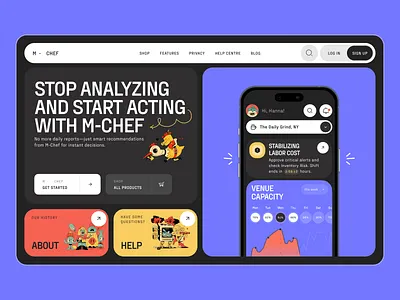 Website for AI-Powered App for Restaurant Operations b2b datavisualization design design studio financials fintech graphic design interface landing page metrics mobile mobile design product design restaurant saas saas ui user experience ux web website
