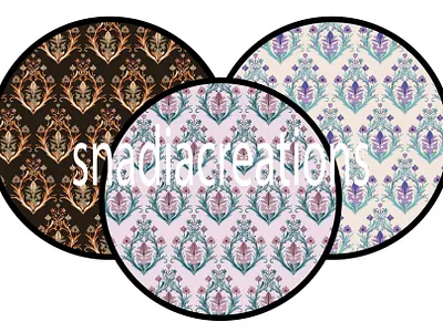 Floral Harmony art nouveau charming classy damask design elegant fabric designer floral bloom floral pattern home decor interior design seamless pattern spring summer symmetrical textile pattern designer vector wallpaper design