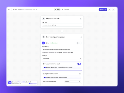 Transaction-Based Popups Web App app b2b desktop flow graphic design minimal ui ui design ux ux design web app