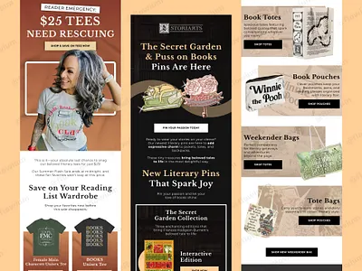 Email Design for a Literary Inspired Retail Brand email email design email marketing graphic design newsletter newsletter design