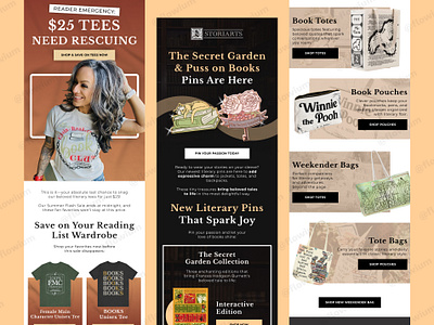 Email Design for a Literary Inspired Retail Brand email email design email marketing graphic design newsletter newsletter design