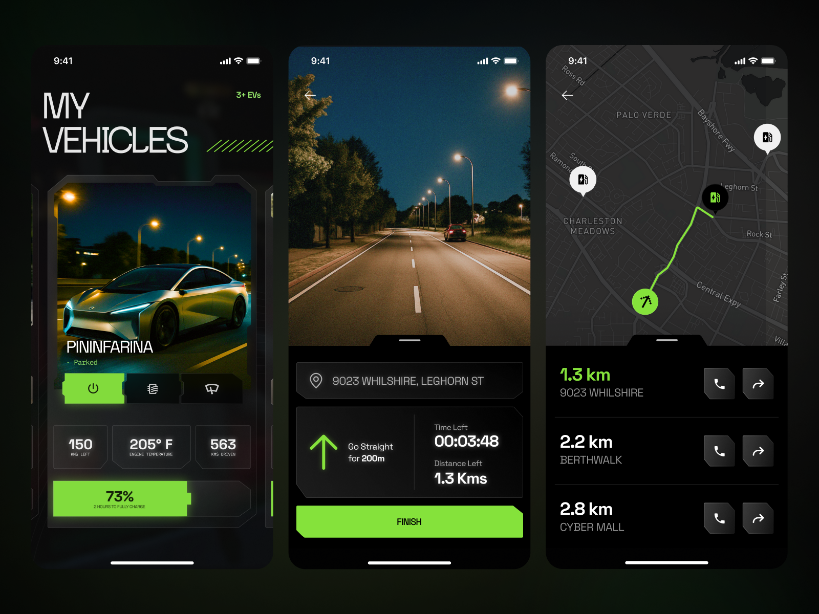 EV App UI/UX Design – Smart Car Dashboard, Navigation & Charging android ui app design app ui automotive ui car app dark mode electric vehicle ev app fesigns futuristic ui ios design mobile app mobile ui ui design uiux ux design