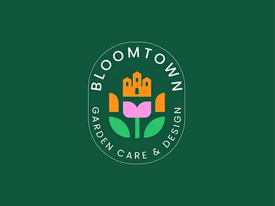 bloomtown bloom care flower garden garden logo gardening hand home house house logo logo logo design love palm passion plant rose town