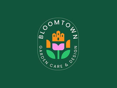 bloomtown bloom care flower garden garden logo gardening hand home house house logo logo logo design love palm passion plant rose town