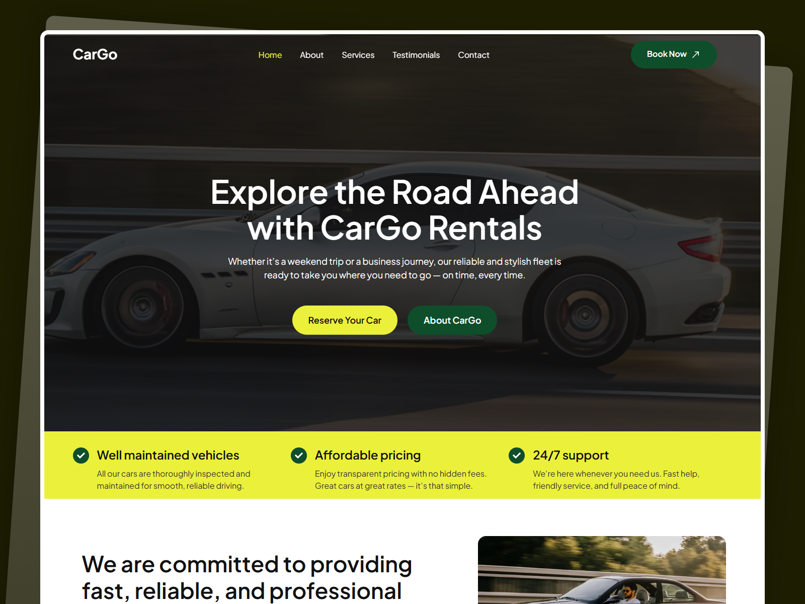 Car Rental Website UI — Clean, Modern & Conversion-Focused automotive booking system car rental car rental website car ui desgin inispiration dribble design figma fleet ui landing page minimalism raddito responsive design testimonials ui ux web design websflow website wordpress
