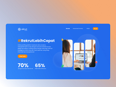 Landing page Fresh Color blending blue design gradient header landing landingpage ui ux