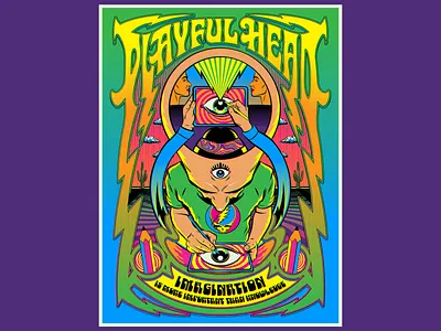 Playful Head art artist creativity design figurative art human ideas illustration inspiration motivation positive thinking psychedelic retro surreal surrealism trippy typography vector vintage wisdom