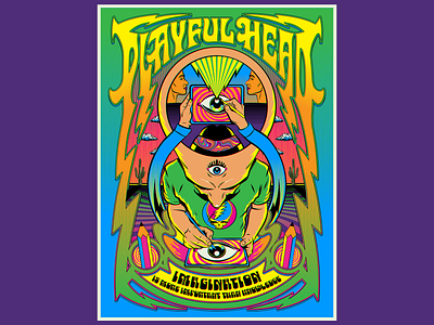 Playful Head art artist creativity design figurative art human ideas illustration inspiration motivation positive thinking psychedelic retro surreal surrealism trippy typography vector vintage wisdom