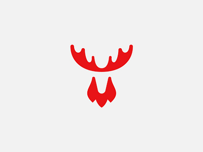 Red Moose animal antlers deer icon logo mark moose red symbol