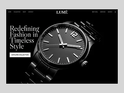 Luxury Watch Website Landing Page – Elegant, Modern, Premium UI e commerce ecommerce hero landing page luxury premium product rolex shopify watch