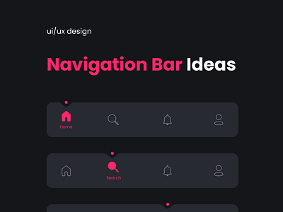 Navigation Bar Ideas darktheme graphic design typography ui ui design user interface ux