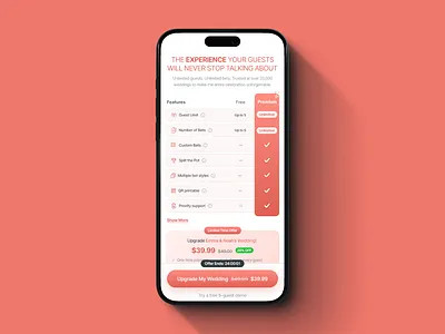 Betting on the wedding app app design platform ui ux uxui web