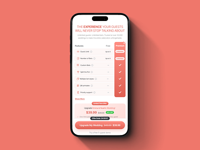 Betting on the wedding app app design platform ui ux uxui web