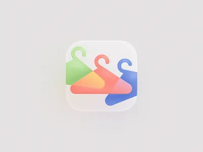 Fitting Room Icon app app store branding design fitting room hanger icon icon design illustration liquid glass logo