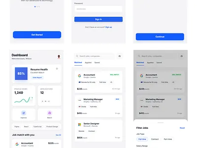 Mobile AI Resume & Job Search Assistant ai mobile resume ui