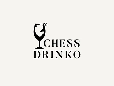 Chess Drink Logo l Drink Logo abstract knight logo branding chess club logo chess drink logo custom logo design discover graphic design logo logo design modern chess logo new vector wine glass chess logo