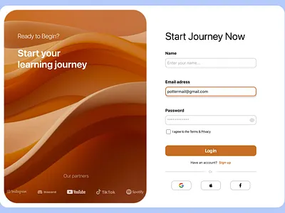 Learning Platform / Log In Screen Design app design branding dail uı figma illustratiın minimal uı ux uı